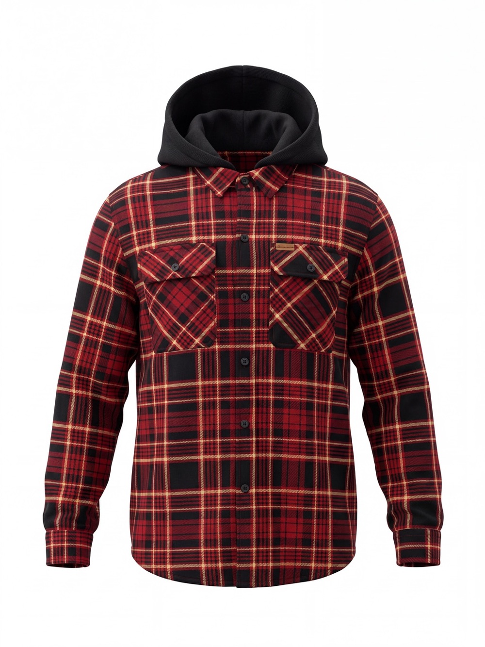 Matix Men's Hooded Plaid Flannel Fleece Jacket Shacket outdoors Fall Winter